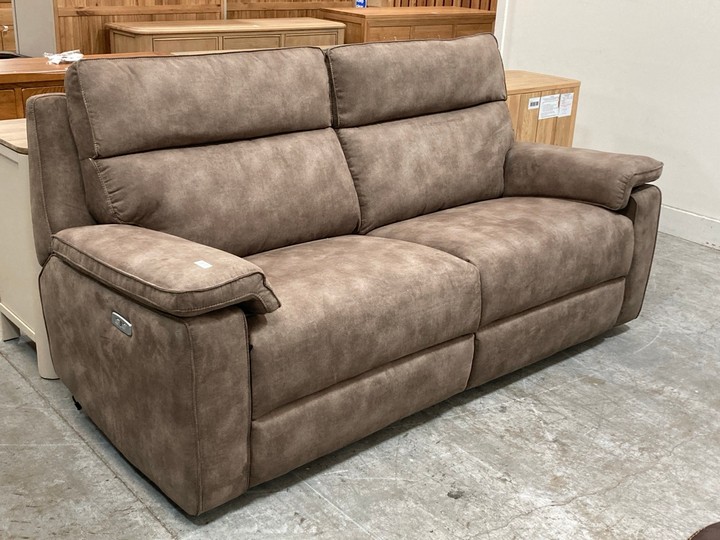 Lot 119  
            Marchington SR10 - Delivery or Collection 

                
OAK FURNITURELAND SELBY 3 SEATER POWER RECLINER SOFA IN MILLER EARTH BROWN FABRIC...
