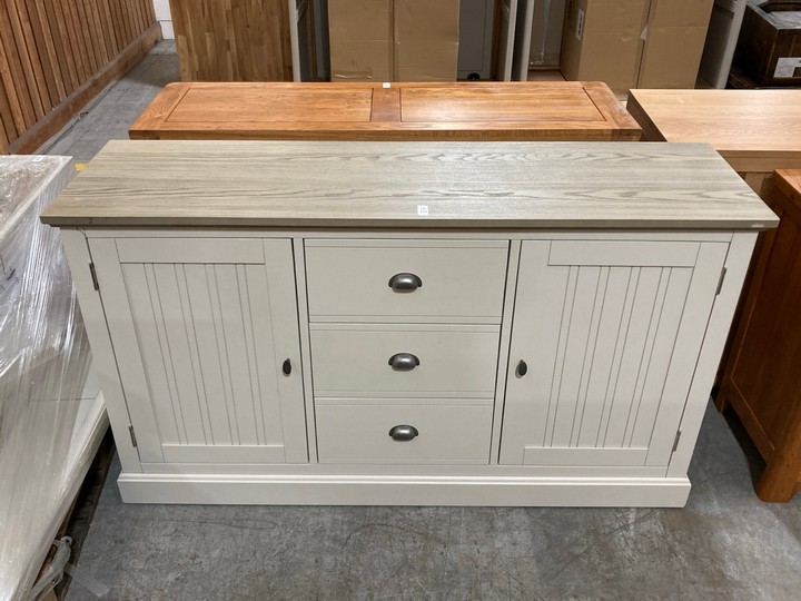 Lot 133  
            Marchington SR10 - Delivery or Collection 

                
OAK FURNITURELAND BROMPTON PAINTED ACACIA AND ASH TOP LARGE SIDEBOARD - SOLID HAR...