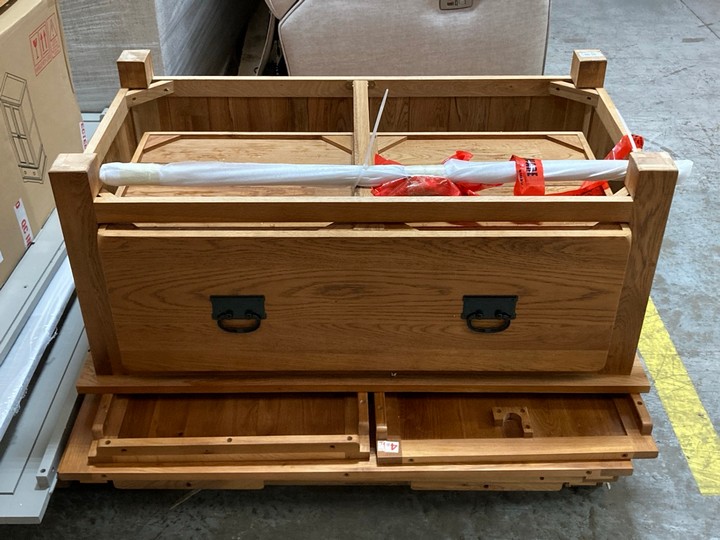 Lot 137  
            Marchington SR10 - Delivery or Collection 

                
OAK FURNITURELAND ORIGINAL RUSTIC SOLID OAK DOUBLE WARDROBE - ORIGINAL RRP £0.00:...