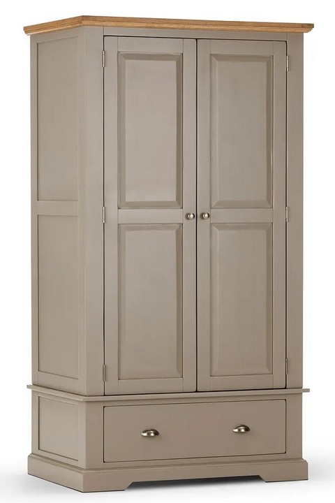 Lot 138  
            Marchington SR10 - Delivery or Collection 

                
OAK FURNITURELAND ST IVES NATURAL OAK AND LIGHT GREY PAINTED DOUBLE WARDROBE - OR...