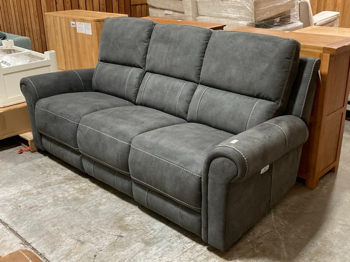 Lot 143  
            Marchington SR10 - Delivery or Collection 

                
OAK FURNITURELAND COLORADO LARGE 3 SEATER POWER RECLINER SOFA IN MILLER GREY FABR...