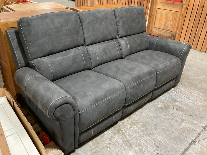 Lot 143  
            Marchington SR10 - Delivery or Collection 

                
OAK FURNITURELAND COLORADO LARGE 3 SEATER POWER RECLINER SOFA IN MILLER GREY FABR...