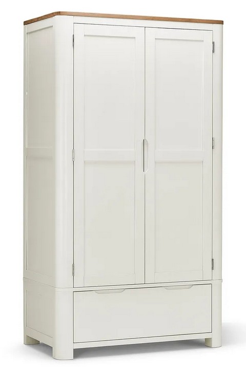 Lot 144  
            Marchington SR10 - Delivery or Collection 

                
OAK FURNITURELAND HOVE NATURAL OAK AND PAINTED DOUBLE WARDROBE - ORIGINAL RRP £1,...