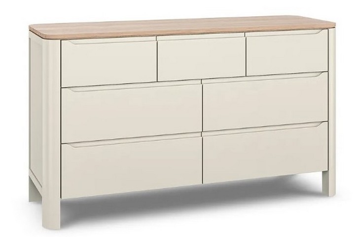 Lot 147  
            Marchington SR10 - Delivery or Collection 

                
OAK FURNITURELAND OTTO SMOKED OAK FINISH AND CASHMERE PAINTED 7 DRAWER CHEST - OR...