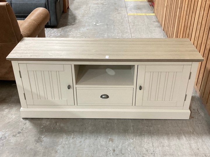 Lot 151  
            Marchington SR10 - Delivery or Collection 

                
OAK FURNITURELAND BROMPTON PAINTED ACACIA AND ASH TOP LARGE UNIT - SOLID HARDWOOD...