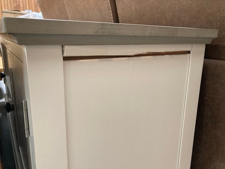 Lot 151  
            Marchington SR10 - Delivery or Collection 

                
OAK FURNITURELAND BROMPTON PAINTED ACACIA AND ASH TOP LARGE UNIT - SOLID HARDWOOD...