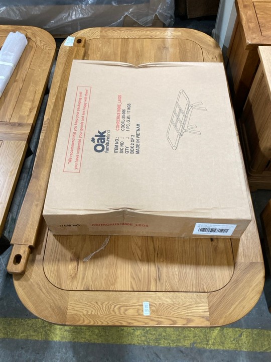 Lot 155  
            Marchington SR10 - Delivery or Collection 

                
OAK FURNITURELAND HERCULES EXTENDING DINING TABLE IN NATURAL SOLID OAK FINISH - O...