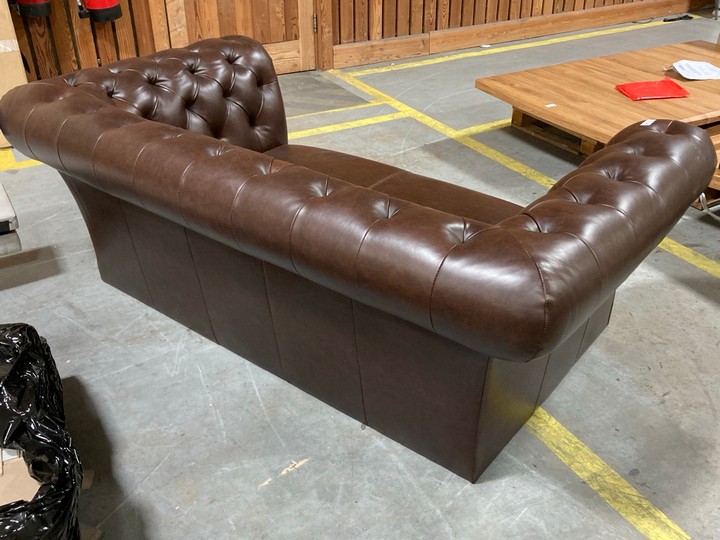 Lot 160  
            Marchington SR10 - Delivery or Collection 

                
OAK FURNITURELAND MONTGOMERY 2 SEATER SOFA IN CIGAR LEATHER - ORIGINAL RRP £1649:...
