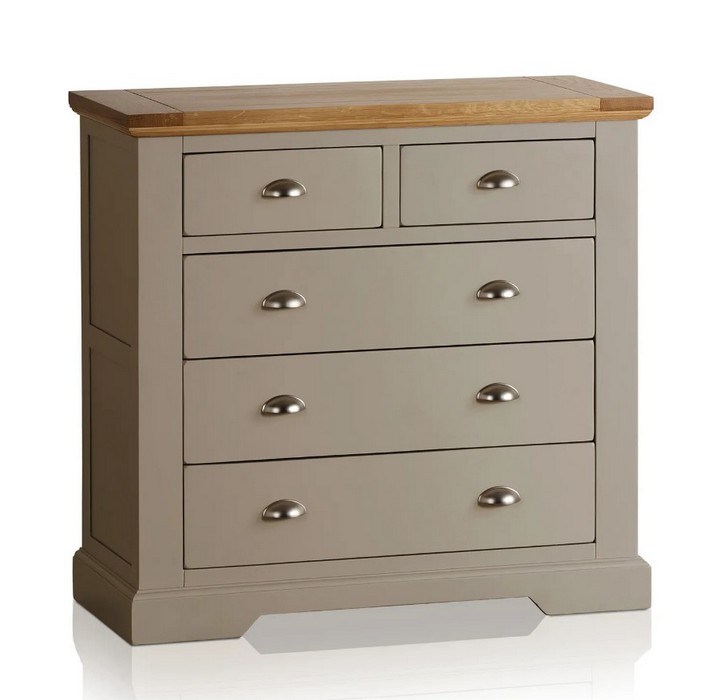 Lot 163  
            Marchington SR10 - Delivery or Collection 

                
OAK FURNITURELAND ST IVES NATURAL OAK AND LIGHT GREY PAINTED 2+3 DRAWER CHEST - O...