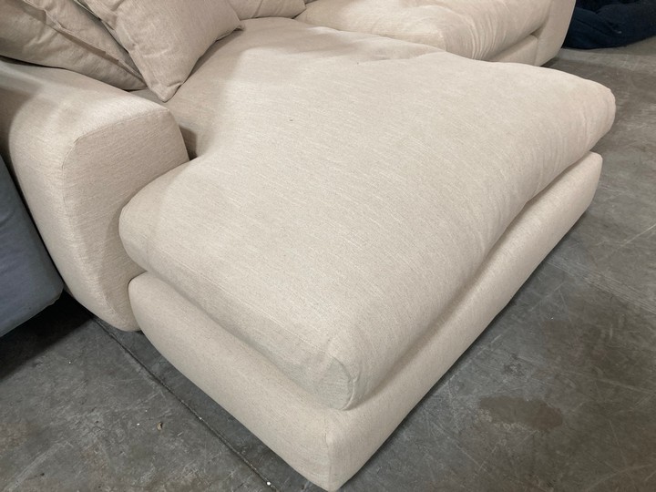 Lot 173  
            Marchington SR10 - Delivery or Collection 

                
LOAF.COM WODGE MODULAR STYLE LEFT HAND FACING CHAISE END CORNER SOFA IN THATCH HO...