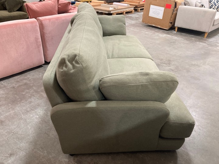Lot 175  
            Marchington SR10 - Delivery or Collection 

                
LOAF.COM SMITHY LARGE 3 SEATER SOFA IN SAGE SPRIG CLEVER SLUBBY COTTON - ORIGINAL... - Image 3