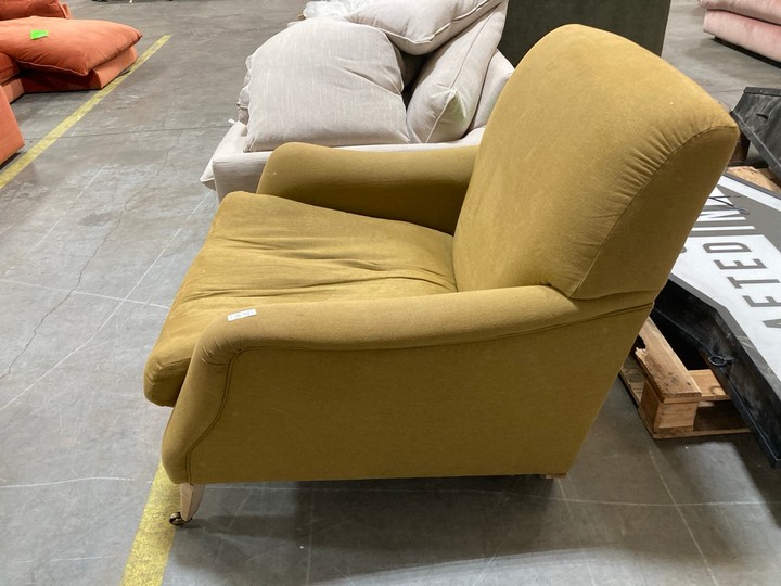 Lot 183  
            Marchington SR10 - Delivery or Collection 

                
LOAF.COM CHINA ACCENT ARMCHAIR IN BURNT SUGAR CLEVER LINEN - ORIGINAL RRP £1495: ... - Image 2