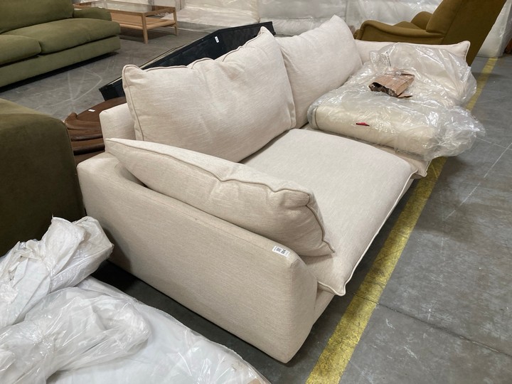 Lot 184  
            Marchington SR10 - Delivery or Collection 

                
LOAF.COM SLOW RISER LARGE 3 SEATER SOFA IN THATCH HOUSE FABRIC – ORIGINAL RRP £20...