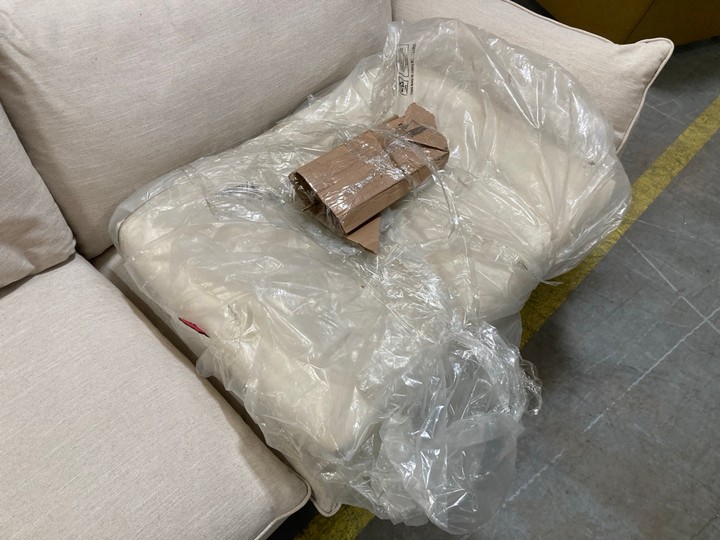 Lot 184  
            Marchington SR10 - Delivery or Collection 

                
LOAF.COM SLOW RISER LARGE 3 SEATER SOFA IN THATCH HOUSE FABRIC – ORIGINAL RRP £20...