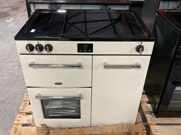Lot 206  
            Marchington SR10 - Delivery or Collection 

                
BELLING FARMHOUSE 90CM ELECTRIC RANGE COOKER WITH INDUCTION HOB: MODEL 90EI - ORI...