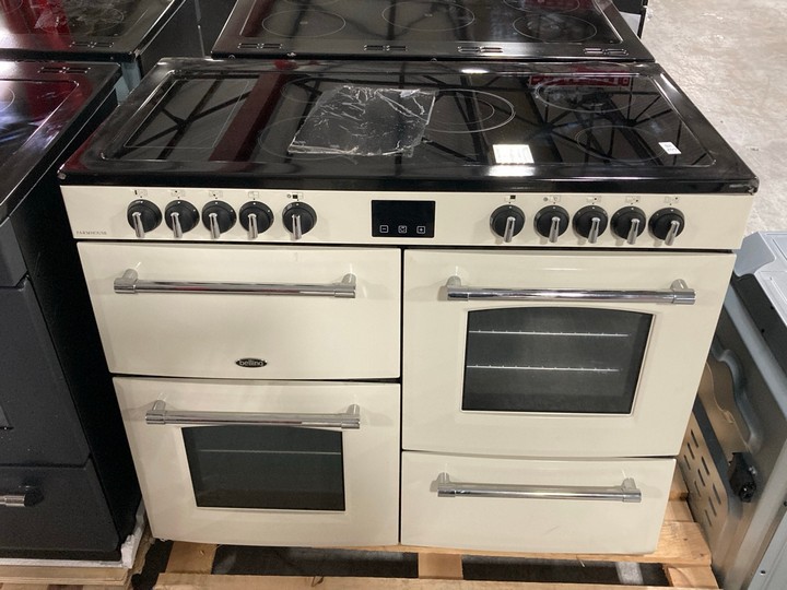 Lot 209  
            Marchington SR10 - Delivery or Collection 

                
BELLING FARMHOUSE 110CM RANGE COOKER WITH INDUCTION HOB IN CREAM : MODEL 110E - O...
