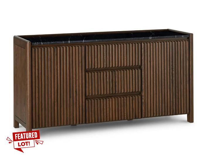 Lot 20  
            Marchington SR10 - Delivery or Collection 

                
OAK FURNITURELAND OLIVER DARK SOLID OAK AND BLACK MARBLE LARGE SIDEBOARD - ORIGIN...