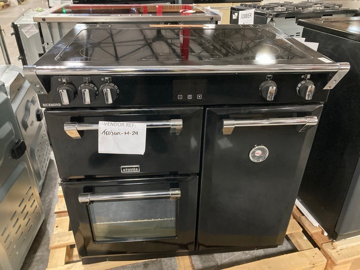 Lot 222  
            Marchington SR10 - Delivery or Collection 

                
STOVES RICHMOND 90CM ELECTRIC RANGE COOKER WITH INDUCTION HOB: MODEL S900EI - ORI...