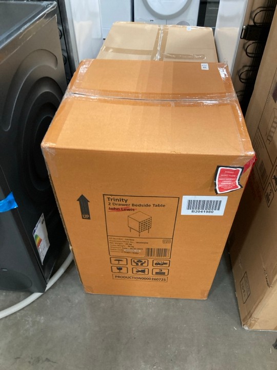 Lot 259  
            Marchington SR10 - Delivery or Collection 

                
JOHN LEWIS & PARTNERS TRINITY 2 DRAWER BEDSIDE TABLE IN ACACIA AND BRASS WITH WHI... - Image 4