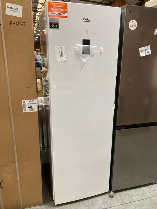 Lot 266  
            Marchington SR10 - Delivery or Collection 

                
BEKO TALL FREEZER: MODEL FNP4686W - ORIGINAL RRP £599: LOCATION - A5