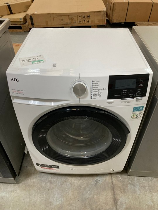 Lot 274  
            Marchington SR10 - Delivery or Collection 

                
AEG 7000 8KG WASH/5KG DRY WASHER DRYER: MODEL LWR7185M4B - ORIGINAL RRP £849: LOC...