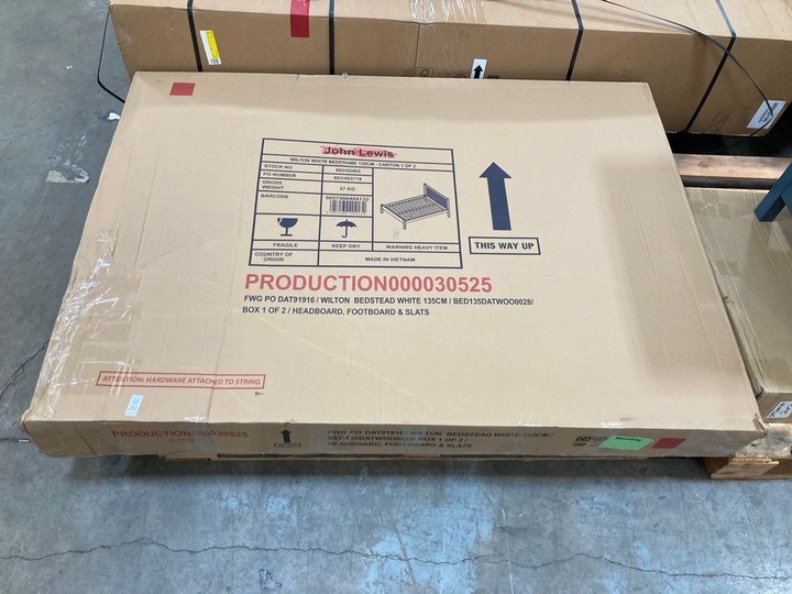 Lot 287  
            Marchington SR10 - Delivery or Collection 

                
JOHN LEWIS & PARTNERS WILTON DOUBLE BED FRAME IN WHITE - BOX 1 OF 2: LOCATION - A6
