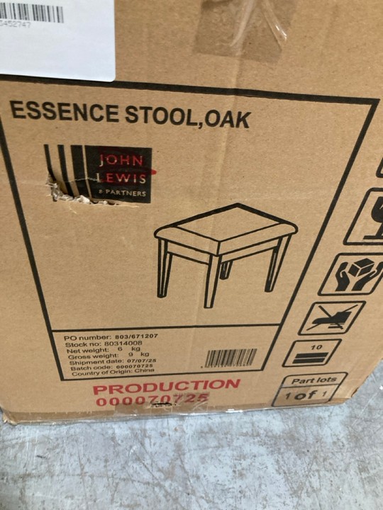 Lot 291  
            Marchington SR10 - Delivery or Collection 

                
JOHN LEWIS & PARTNERS ESSENCE STOOL IN OAK ORIGINAL RRP: £179: LOCATION - A6 - Image 2