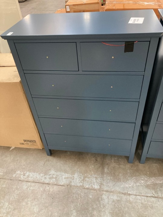 Lot 310  
            Marchington SR10 - Delivery or Collection 

                
JOHN LEWIS & PARTNERS WILTON 2 + 4 DRAWER CHEST IN DENIM BLUE ORIGINAL RRP: £348:...