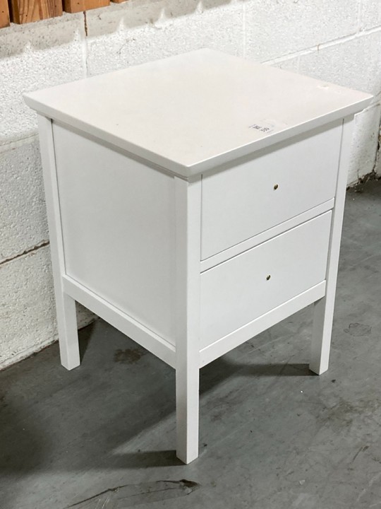 Lot 330  
            Marchington SR10 - Delivery or Collection 

                
JOHN LEWIS & PARTNERS WILTON 2 DRAWER BEDSIDE TABLE IN WHITE ( DAMAGED LEG ) ORIG... - Image 2