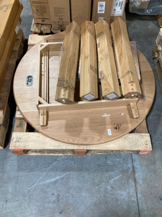 Lot 336  
            Marchington SR10 - Delivery or Collection 

                
ROUND EXTENDING TABLE IN NATURAL: LOCATION - A12