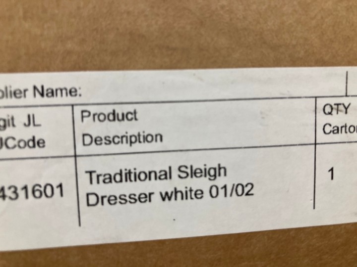 Lot 338  
            Marchington SR10 - Delivery or Collection 

                
JOHN LEWIS & PARTNERS TRADITIONAL SLEIGH DRESSER ORIGINAL RRP: £219: LOCATION - A3