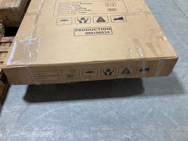 Lot 341  
            Marchington SR10 - Delivery or Collection 

                
JOHN LEWIS & PARTNERS ANTON EXTENDING DINING TABLE IN OAK ORIGINAL RRP: £279: LOC...