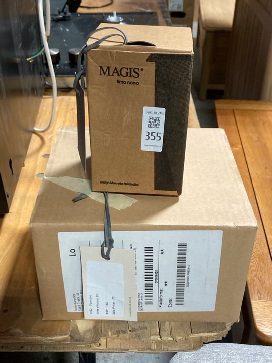 Lot 355  
            Marchington SR10 - Delivery or Collection 

                
1 X FONTANA ARTE SILLABA LED LIGHT FITTING - ORIGINAL RRP £140 AND 1 X MAGIS TIMO...