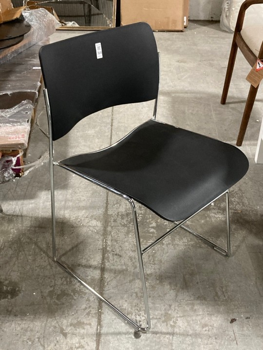 Lot 364  
            Marchington SR10 - Delivery or Collection 

                
HOWE STACKING CHAIR IN BLACK WITH POLISHED CHROME FRAME - ORIGINAL RRP £228: LOCA... - Image 2