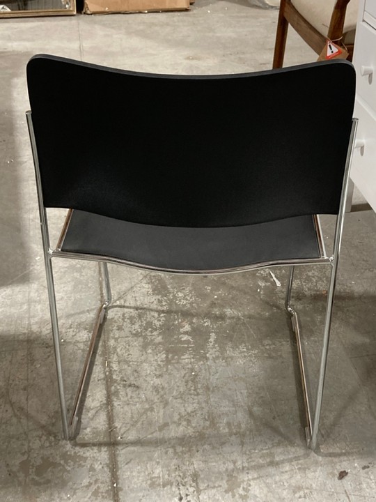 Lot 364  
            Marchington SR10 - Delivery or Collection 

                
HOWE STACKING CHAIR IN BLACK WITH POLISHED CHROME FRAME - ORIGINAL RRP £228: LOCA... - Image 3