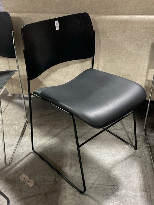 Lot 365  
            Marchington SR10 - Delivery or Collection 

                
HOWE SIDE CHAIR IN BLACK WITH TIMBER BACK AND LEATHER SEAT PAD - ORIGINAL RRP £67... - Image 2