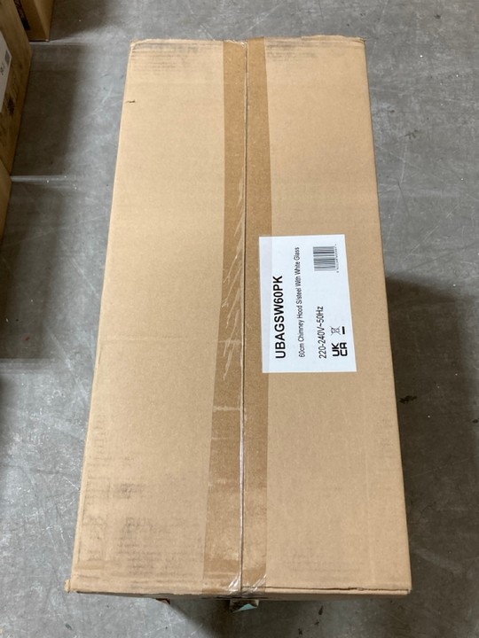 Lot 390  
            Marchington SR10 - Delivery or Collection 

                
APELSON 60CM CHIMNEY COOKER HOOD IN STAINLESS STEEL WITH WHITE GLASS - ORIGINAL R...