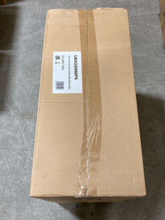 Lot 392  
            Marchington SR10 - Delivery or Collection 

                
APELSON 60CM CHIMNEY COOKER HOOD IN STAINLESS STEEL WITH WHITE GLASS - ORIGINAL R...