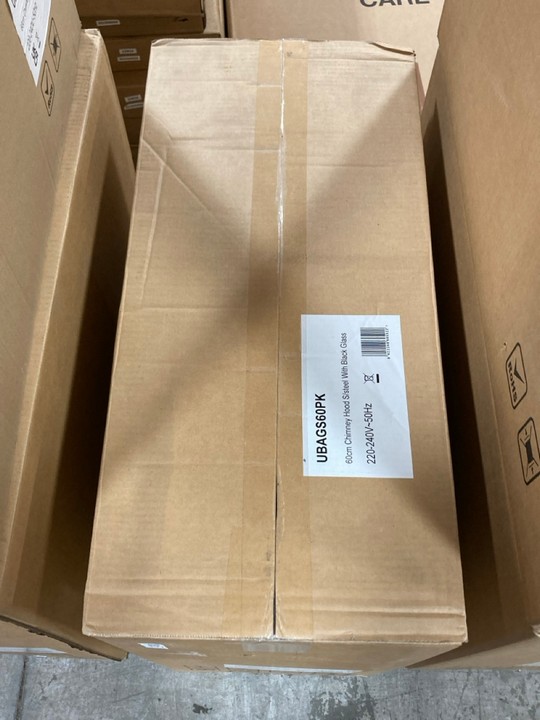 Lot 397  
            Marchington SR10 - Delivery or Collection 

                
APELSON 60CM CHIMNEY COOKER HOOD IN STAINLESS STEEL WITH WHITE GLASS - ORIGINAL R...