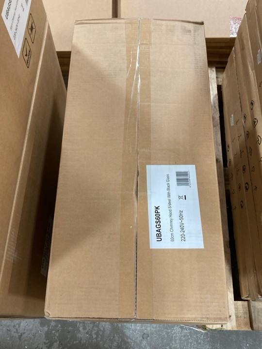 Lot 401  
            Marchington SR10 - Delivery or Collection 

                
APELSON 60CM CHIMNEY COOKER HOOD IN STAINLESS STEEL WITH WHITE GLASS - ORIGINAL R...