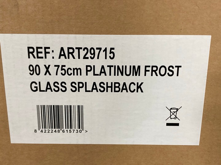 Lot 403  
            Marchington SR10 - Delivery or Collection 

                
3 X PLATINUM FROST GLASS SPLASHBACKS : SIZE 90 X 75CM: LOCATION - A2 - Image 3