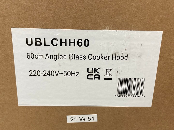 Lot 423  
            Marchington SR10 - Delivery or Collection 

                
CATA 60CM STAINLESS STEEL ANGLED GLASS COOKER HOOD: MODEL UBLCHH60SS - ORIGINAL R... - Image 3