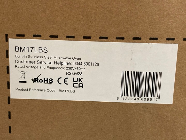 Lot 425  
            Marchington SR10 - Delivery or Collection 

                
CATA STAINLESS STEEL BUILT IN MICROWAVE OVEN: MODEL BM17LBS - ORIGINAL RRP £130: ...