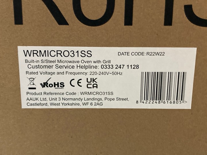 Lot 430  
            Marchington SR10 - Delivery or Collection 

                
VICEROY STAINLESS STEEL COMBINATION OVEN WITH GRILL: MODEL WRMICRO31SS - ORIGINAL...