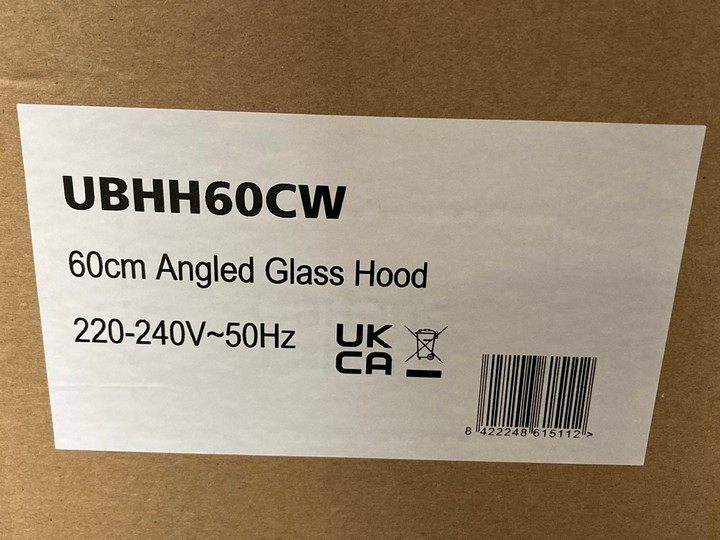 Lot 442  
            Marchington SR10 - Delivery or Collection 

                
CATA 60CM ANGLED GLASS COOKER HOOD: MODEL UBHH60CW - ORIGINAL RRP £210: LOCATION ... - Image 3