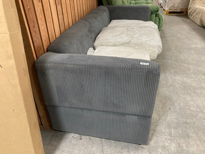 Lot 443  
            Marchington SR10 - Delivery or Collection 

                
DREAMS INTERIORS COMPACT 3 SEATER SOFA WITH FOOTSTOOL IN GREY: LOCATION - C8 - Image 2