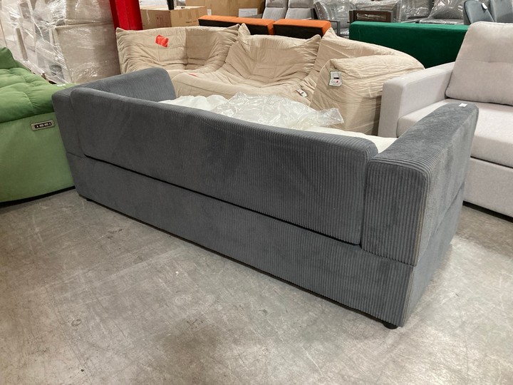 Lot 443  
            Marchington SR10 - Delivery or Collection 

                
DREAMS INTERIORS COMPACT 3 SEATER SOFA WITH FOOTSTOOL IN GREY: LOCATION - C8 - Image 4