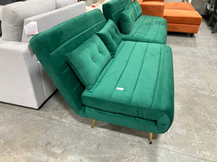 Lot 447  
            Marchington SR10 - Delivery or Collection 

                
DREAMS INTERIORS 2 SEATER & 3 SEATER SOFA BEDS IN GREEN: LOCATION - C8 - Image 2