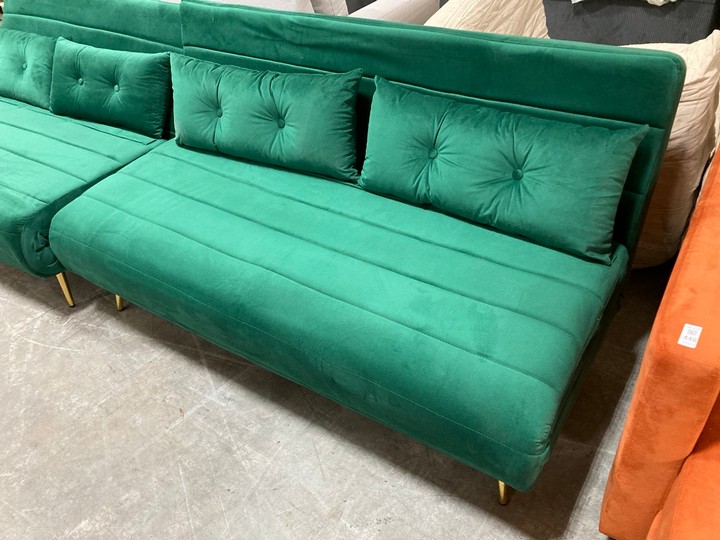 Lot 447  
            Marchington SR10 - Delivery or Collection 

                
DREAMS INTERIORS 2 SEATER & 3 SEATER SOFA BEDS IN GREEN: LOCATION - C8 - Image 3
