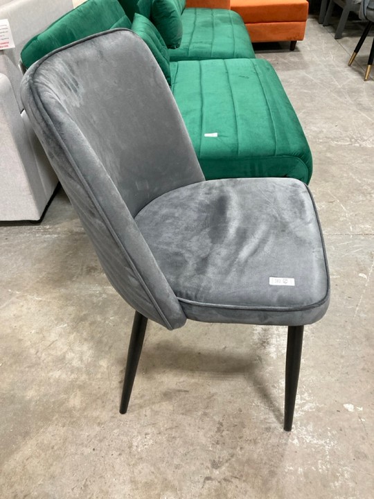 Lot 451  
            Marchington SR10 - Delivery or Collection 

                
DREAMS INTERIORS VELVET GREY DINING CHAIR: LOCATION - C8 - Image 3